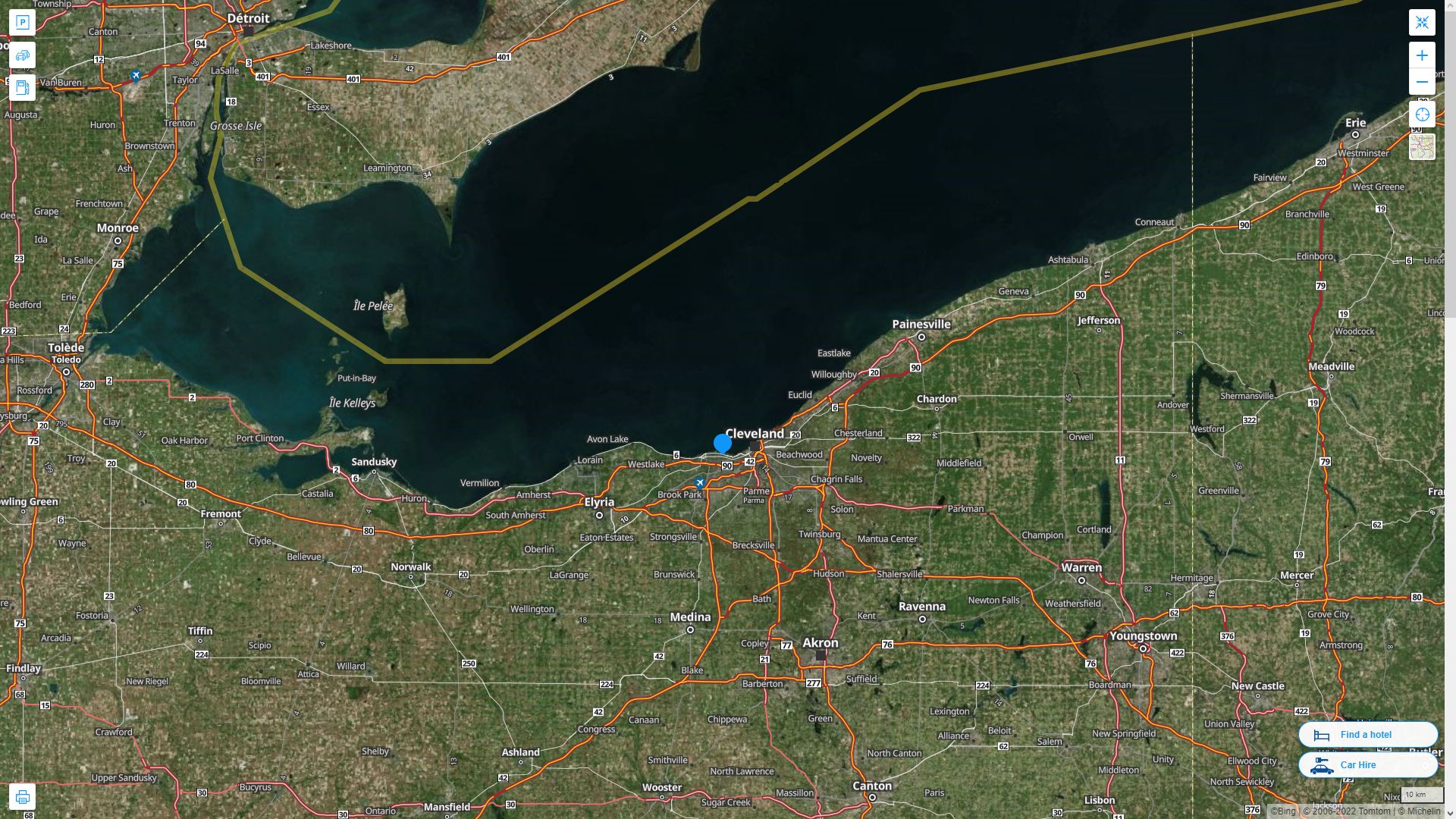 Lakewood Ohio Highway and Road Map with Satellite View